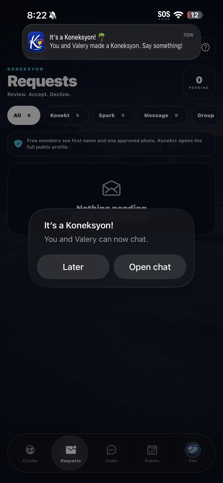 Koneksyon match interface