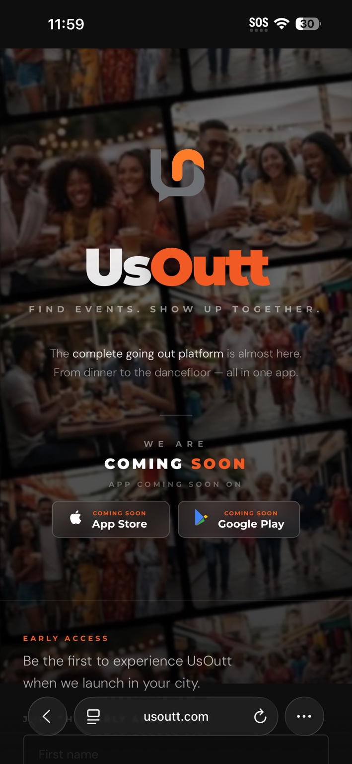 UsOutt website on mobile